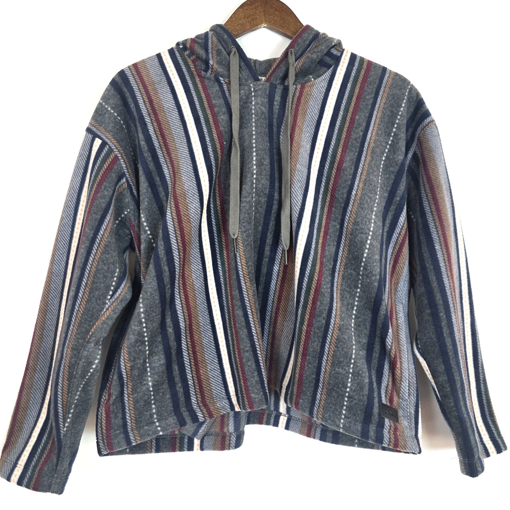 Oneill Sweater Striped, Multi-color Hooded Pullover Fleece Women's XS